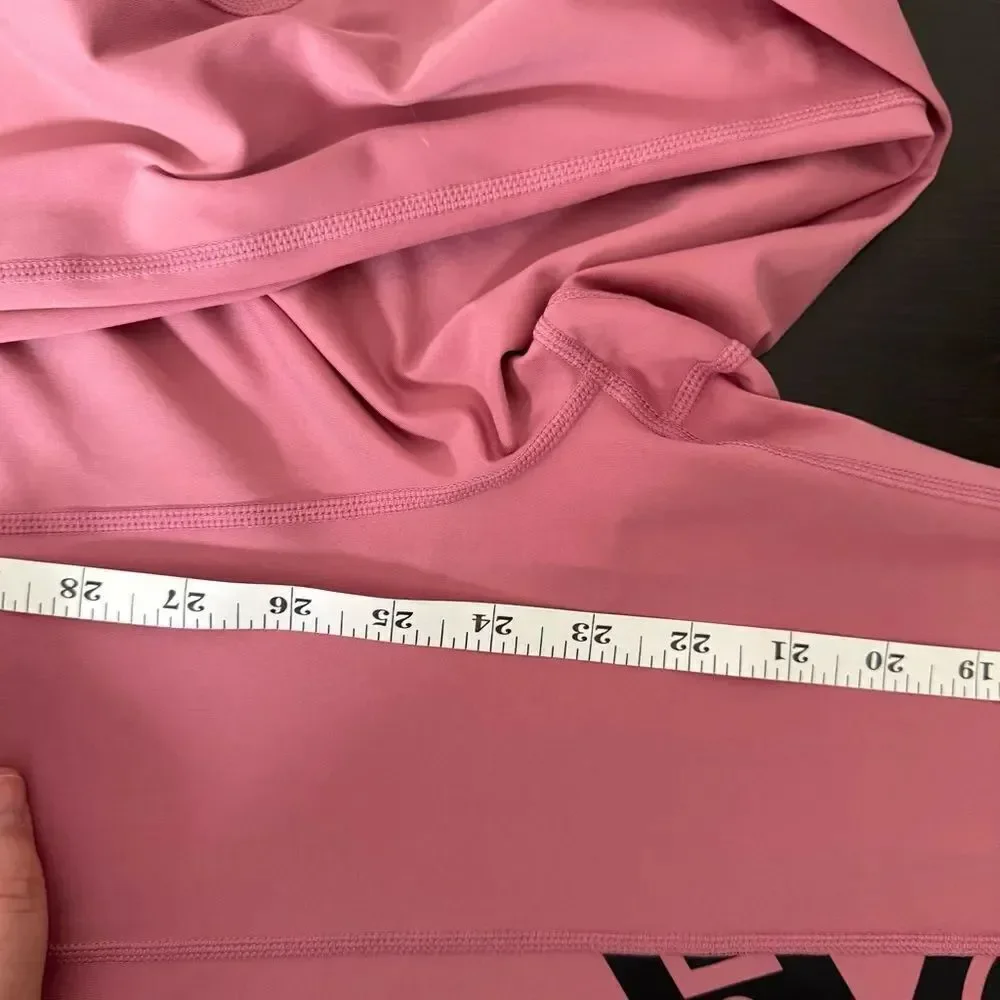 Nike Dri Fit Leggings Womens Sz XL Pink Logo Ankle Athleisure Workout Gym Yoga